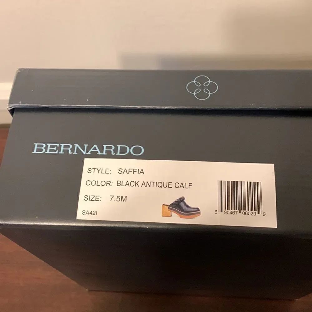 Bernardo footwear Women’s leather upper/ lining mule in black size 7,5, NIB - Picture 14 of 14